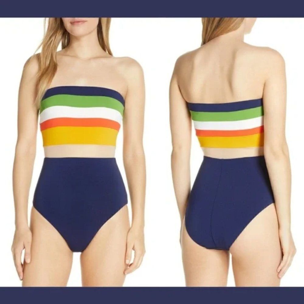 🌅 ROBIN PICCONE 🌅 'Casey' Colorblock Striped One Piece Swimsuit - [size 4]